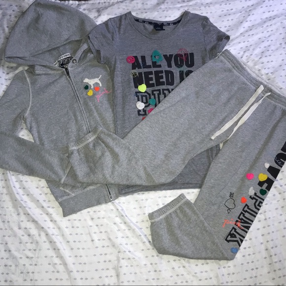 RARE 💕HTF • 🆚 PINK Vintage 3pc Set 🌲 - Picture 2 of 8